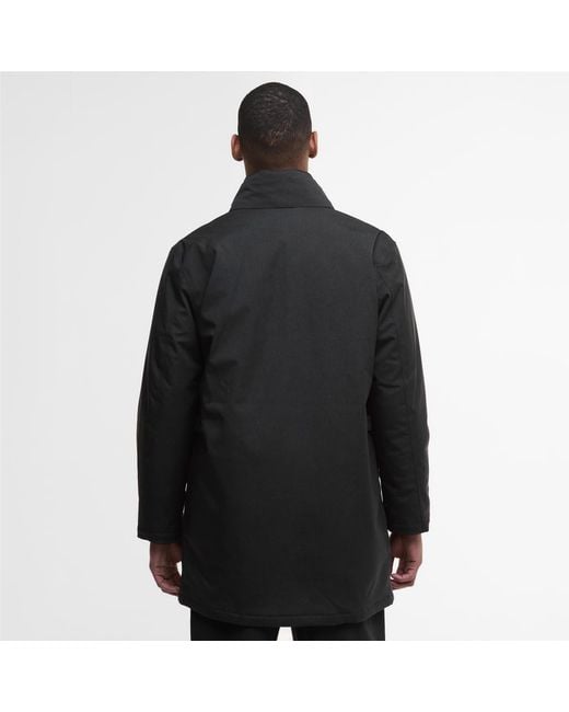 Barbour Black Winter Powell Waterproof Long Sleeve Long Puffer Jacket for men