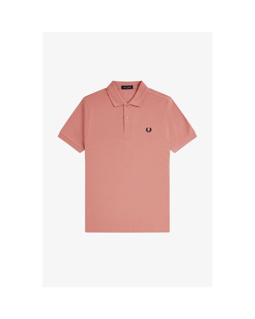 Fred Perry Pink Plain Polo Shirt for men