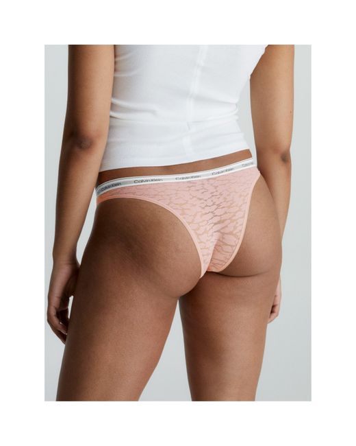 Calvin Klein White Lace Brazilian Thong