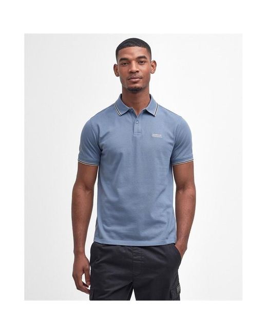 Barbour Blue Evan Tipped Polo for men