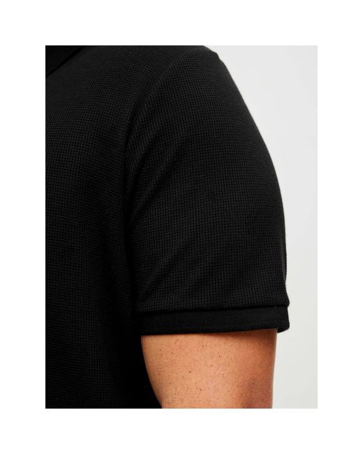 Jack & Jones Black Austin Short Sleeve Polo Shirt for men