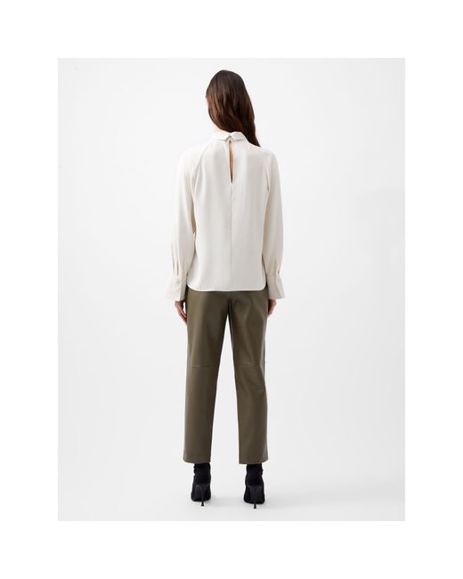 French Connection White Carmen Long-Sleeve Blouse