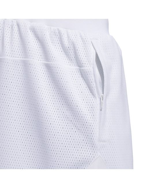 Adidas White Select Mesh S Basketball Shorts for men