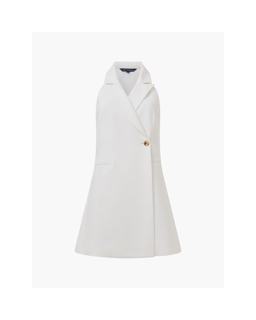 French Connection White Whisper Halterneck Blazer Dress