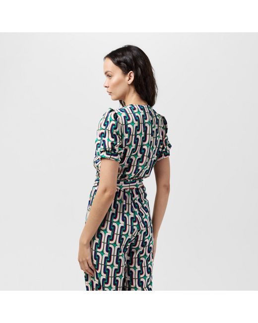 AX Paris Multicolor Geometric Printed Wrap Top Belted Jumpsuit