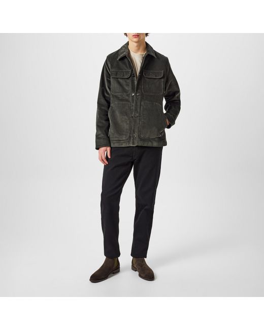Paul Smith Black Corduroy Shirt Jacket Organic Cotton Long Sleeve Overshirt for men