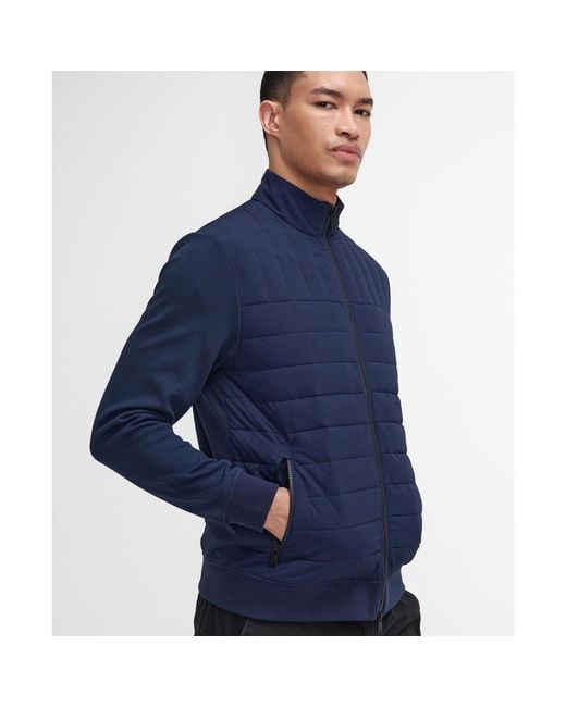 Barbour Blue Counter Quilted Long Sleeve Zip Front Hybrid Jacket for men