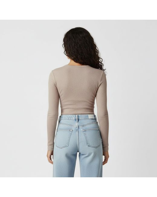 Jack Wills Gray Waffle Lsbaby Cotton Crew Neck Slim Fit Long Sleeve T-Shirt