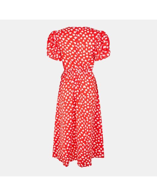 AX Paris Red Heart Printed Wrap Midi Dress