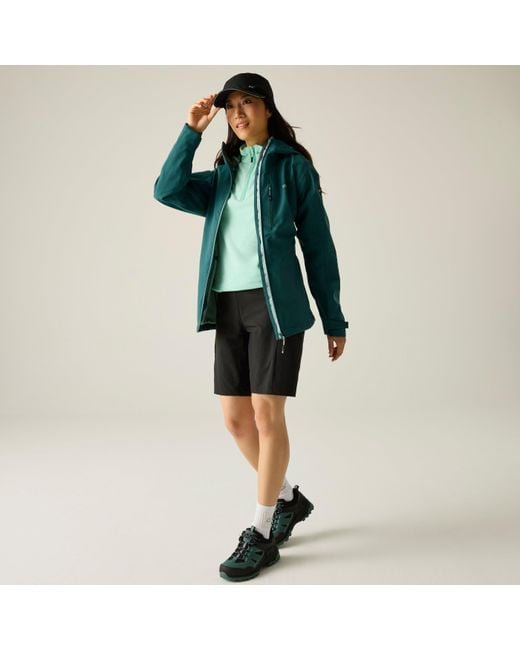 Regatta Green Birchdale Ii Waterproof Hooded Long Sleeve Jacket