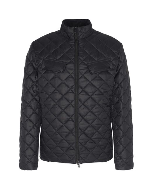 Barbour Black Ariel Box Diamond Quilted Jacket for men