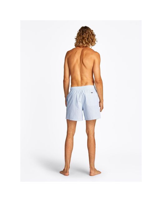 Tommy Hilfiger Blue Ithaca Stripe Medium Length Drawstring Swim Shorts for men
