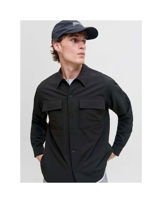 Jack & Jones Black Commute Overshirt for men