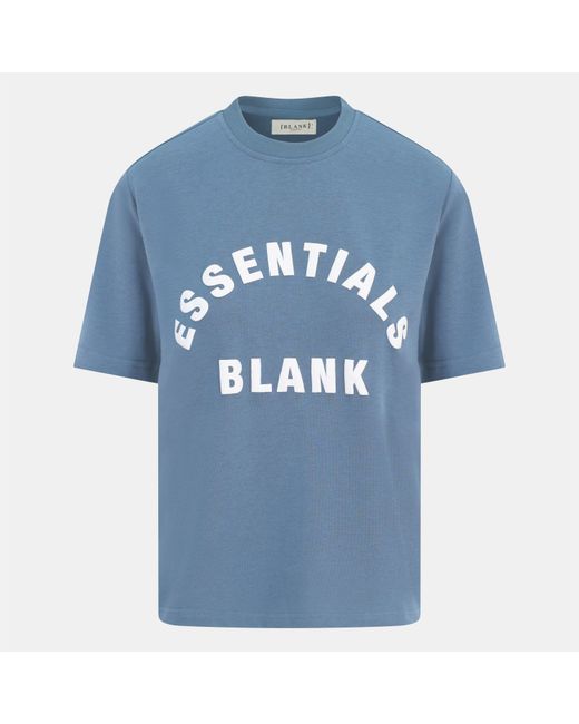 Blank Essentials Blue Blank Arched Print Puff T-Shirt Ladies