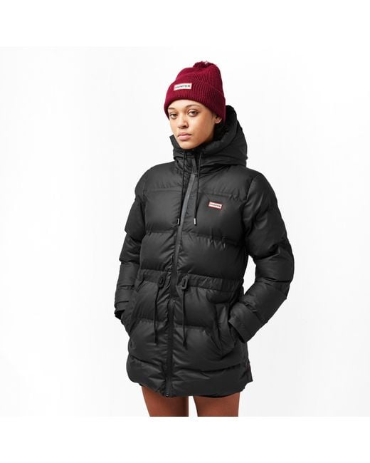 Hunter Black Sonic Waterproof Short Puffer Jacket