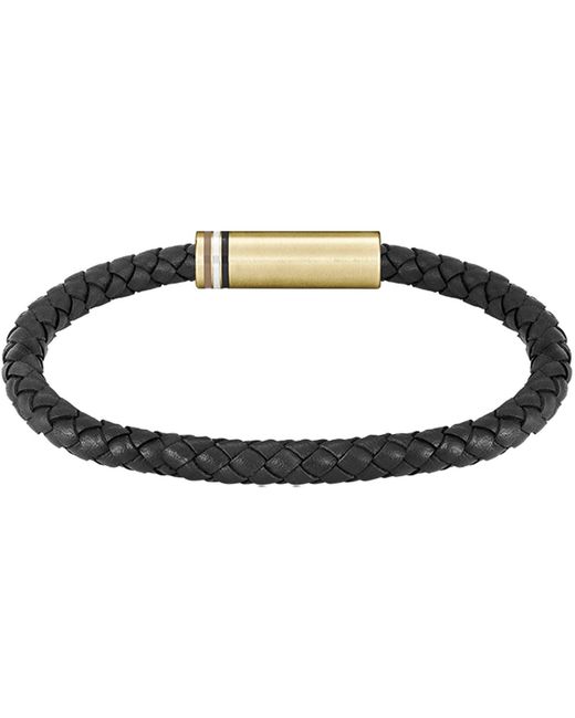 Boss Black Ares Single Magnetic Closure Single-Wrap Leather Bracelet for men
