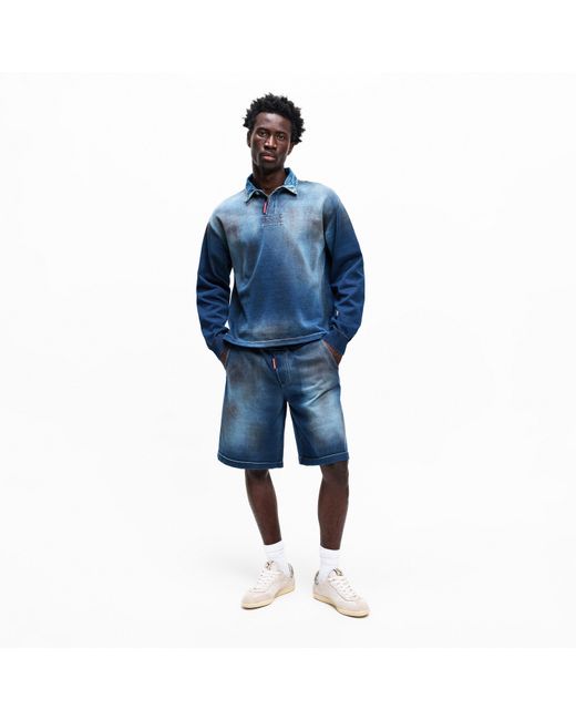 DSquared² Blue Dsq Fleece Jogger Shorts for men