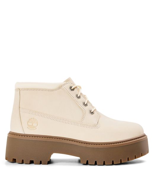 Timberland Natural Mid Lace Up Waterproof Platform Boots