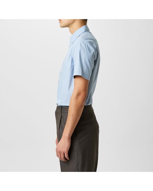 Emporio Armani Blue Short Sleeve Patterned Shirt for men