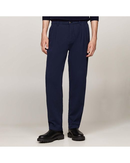 Tommy Hilfiger Blue Brushed Twill Tapered Chinos for men