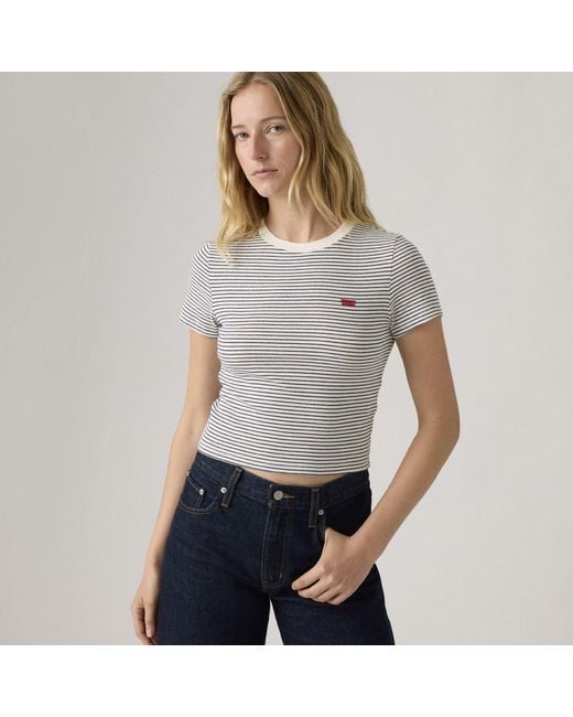 Levi's White Esnt Stripe T