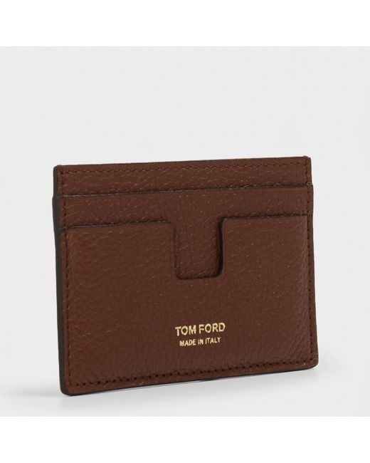 Tom Ford Brown Print Logo Cardholder for men