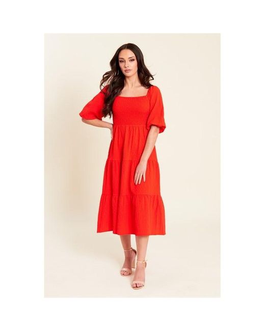Be You Red Midi Dress