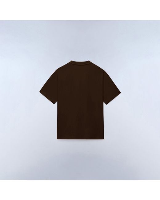 Napapijri Brown Nap Box Logo Short Sleeve T-Shirt for men
