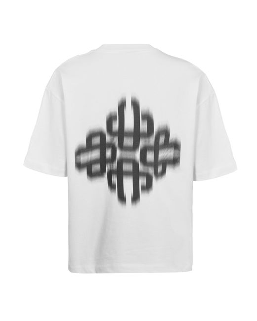 The Couture Club White Blurred Oversized Fit Oversized T-Shirt for men