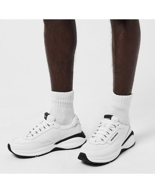 DSquared² White Leather Dash Sneakers for men