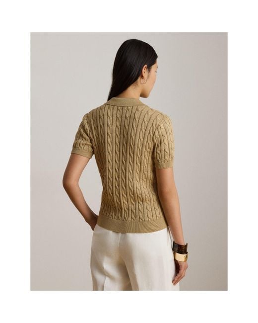 Ralph Lauren Natural Knitted Short Sleeve Polo Shirt
