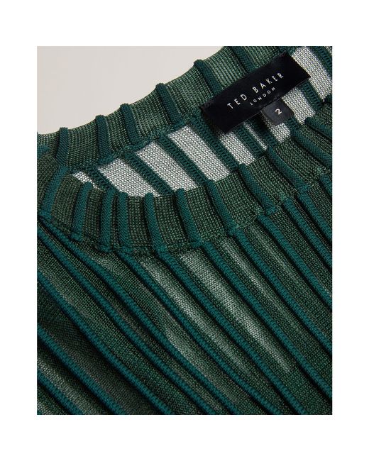 Ted Baker Green Striped Knitted Top