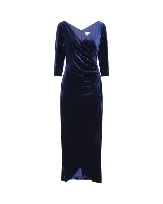 Gina Bacconi Blue Paris Velvet Maxi Dress With 3/4 Sleeve