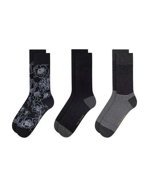 Ted Baker Black Formal Crew Socks for men