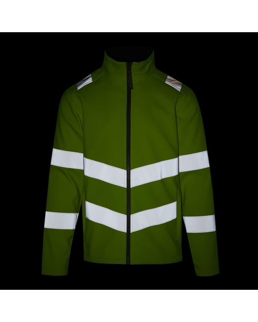 Regatta Green Hi-Vis Pro Contract Ablaze 2 Layer Softshell for men
