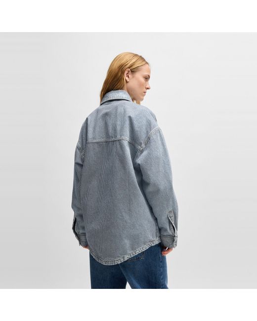 HUGO Blue Long-Sleeve Denim Shirt