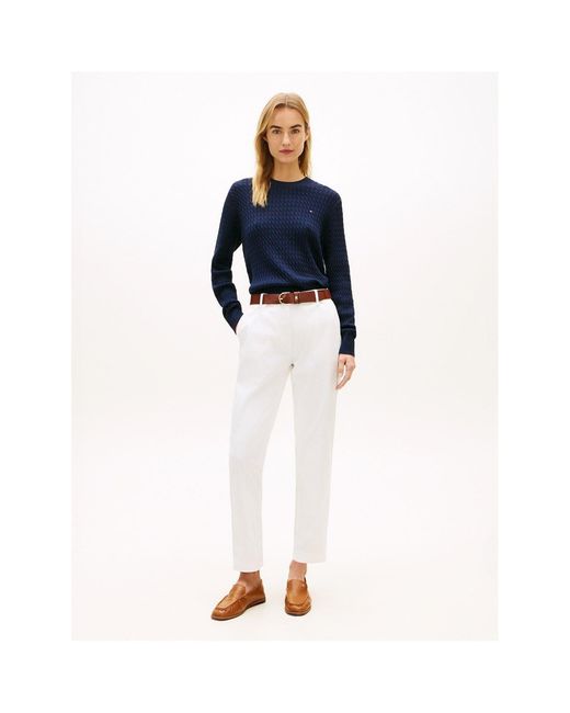 Tommy Hilfiger Blue Cable Knit Jumper