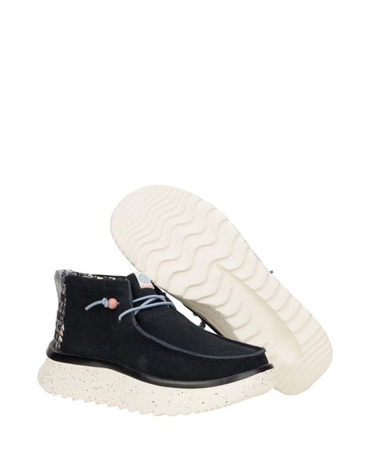 HeyDude Black Wendy Peak Hi Suede Ankle Boots