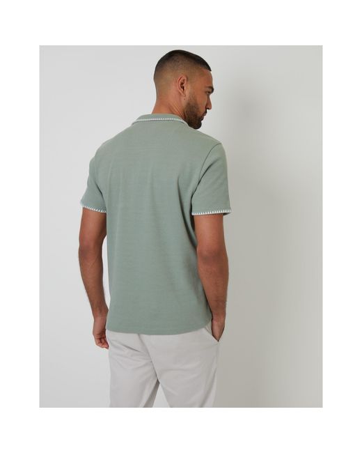 Threadbare Gray Arnwick Short-Sleeve Polo Shirt for men