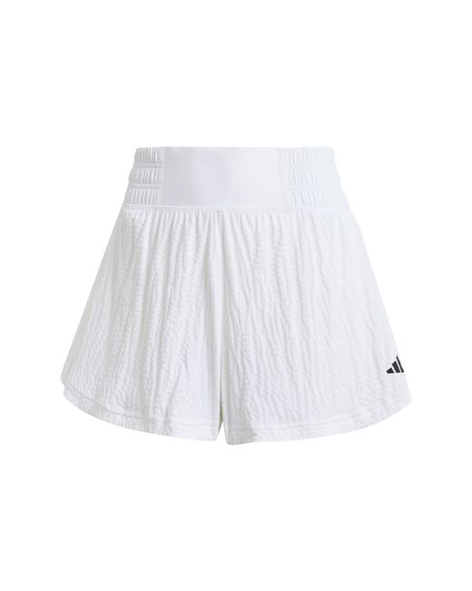 Adidas White Tennis Pro Seersucker Shorts