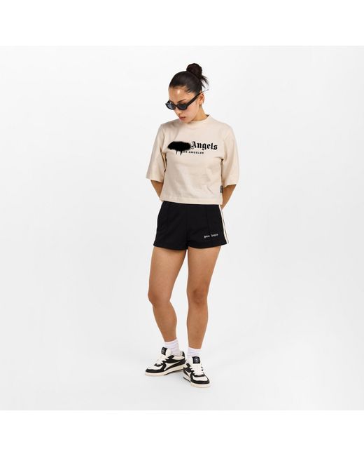 Palm Angels Natural Spray T Cropped Crop Top