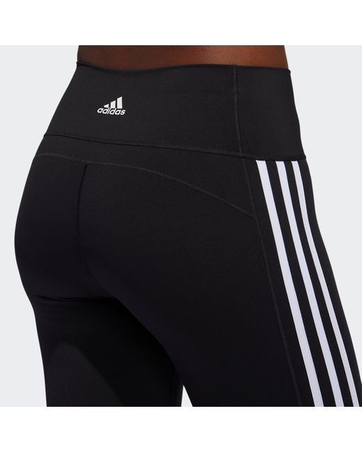 Adidas Black Believe This 2.0 3-Stripes 3/4 Leggings