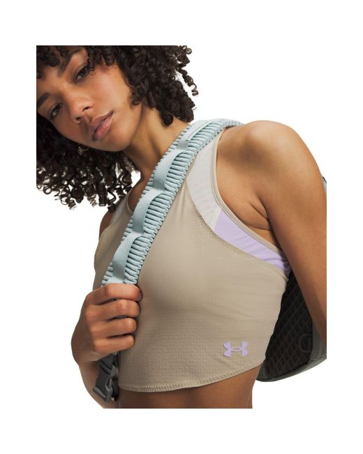 Under Armour White Ua Explor Trail Run Pocket Tank