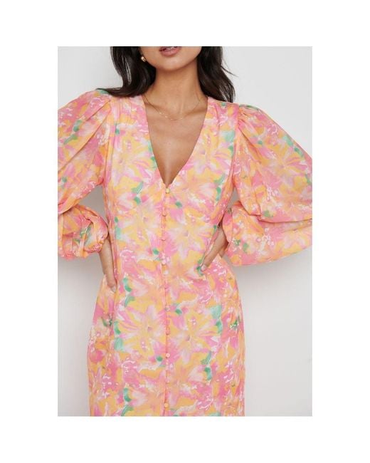Pretty Lavish Orange Naya Midaxi Slinky Dress