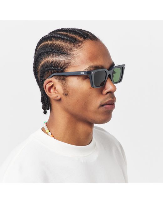 Off-White c/o Virgil Abloh Green Reno Rectangle Sunglasses for men