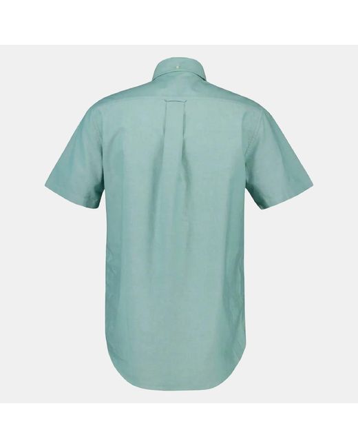 Gant Green Regular-Fit Classic Short Sleeves Oxford Shirt for men