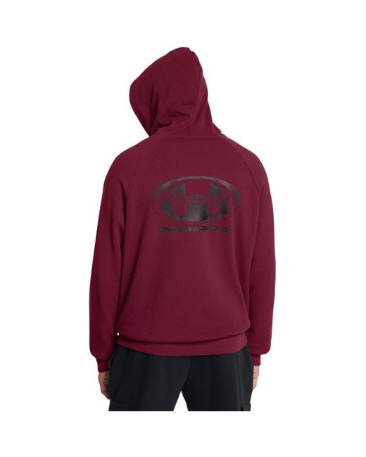 Under Armour Red Rival Fleece Hoodie for men