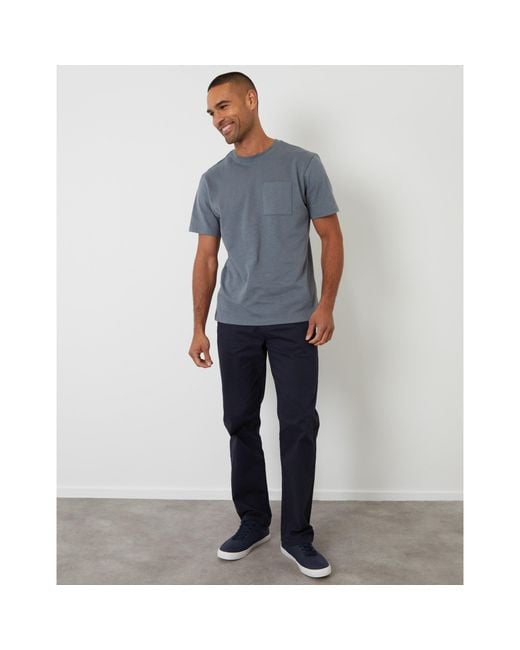 Threadbare Blue Straight Leg Trouser for men