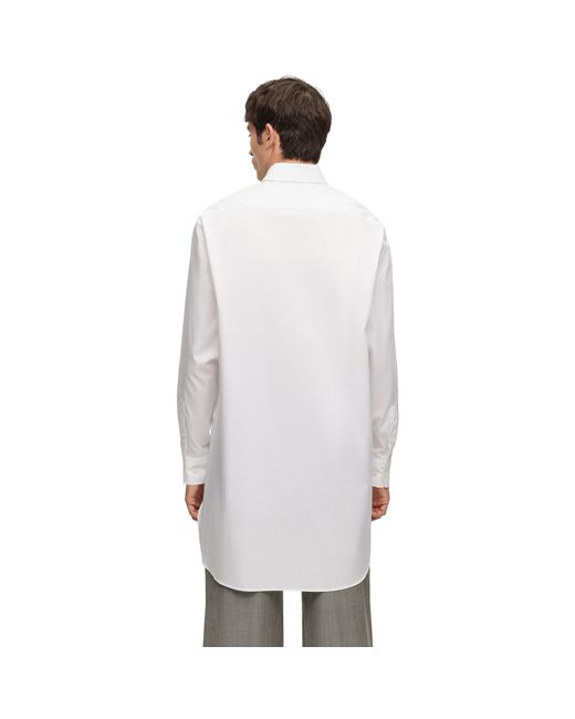 Boss White Plain Long-Sleeve Shirt for men