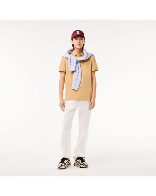 Lacoste Natural Regular-Fit Paris Stretch Piqué Polo Shirt for men
